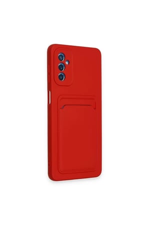 Newface Samsung Galaxy A14 4G Kılıf Kelvin Kartvizitli Silikon - Kırmızı