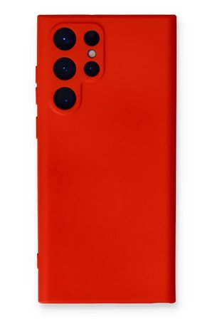 Newface Samsung Galaxy S24 Ultra Kılıf Nano içi Kadife Silikon - Kırmızı