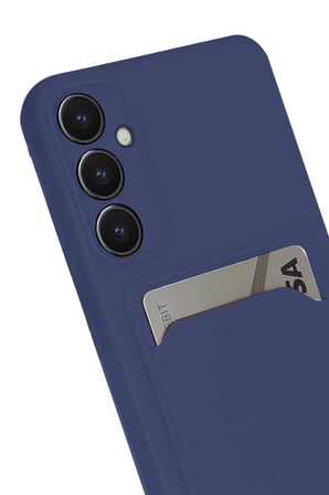 Newface Samsung Galaxy S24 FE Kılıf Kelvin Kartvizitli Silikon - Lacivert