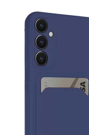 Newface Samsung Galaxy S24 FE Kılıf Kelvin Kartvizitli Silikon - Lacivert