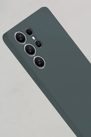 Newface Samsung Galaxy S25 Ultra Kılıf Nano içi Kadife Silikon - Koyu Yeşil