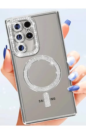 Newface Samsung Galaxy S25 Ultra Kılıf Joke Simli Magneticsafe Kılıf - Siyah