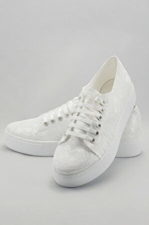 Kadın Moda Şık Beyaz Dolgu Topuklu Ayakkabı Topuklu Düğün Nişan Gece Abiye Ayakkabısı