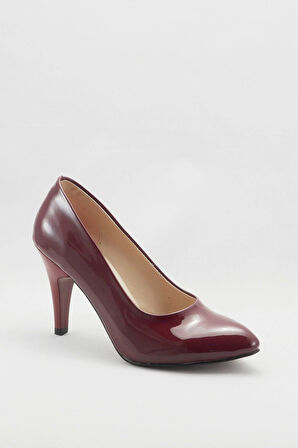 Kadın Moda Şık Bordo Klasik Topuklu Ayakkabı Topuklu Düğün Nişan Gece Abiye Ayakkabısı