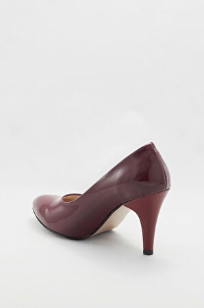 Kadın Moda Şık Bordo Klasik Topuklu Ayakkabı Topuklu Düğün Nişan Gece Abiye Ayakkabısı