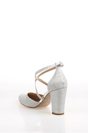 Kadın Moda Şık Gümüş Mercan Topuklu Zarif Tasarım Yüksek Topuk Düğün Nişan Gece Abiye Ayakkabısı