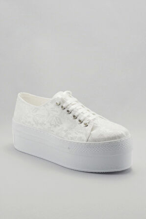 Kadın Moda Şık Beyaz Dolgu Topuklu Ayakkabı Topuklu Düğün Nişan Gece Abiye Ayakkabısı