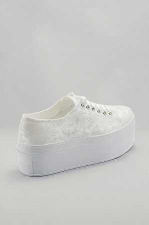 Kadın Moda Şık Beyaz Dolgu Topuklu Ayakkabı Topuklu Düğün Nişan Gece Abiye Ayakkabısı