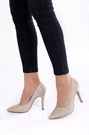 Kadın Moda Şık Mercan Aynalı Stiletto Topuklu Klasik Ayakkabı Düğün Nişan Gece Abiye Ayakkabısı