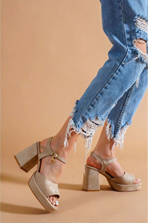 Stil Modern Kadın Alçak Platform Topuklu Ayakkabı Özel Tasarım Gündüz Gece Abiye Ayakkabı