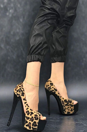 Stil Modern Kadın Tasarım Platform Topuklu Ayakkabı Özel Tasarım Gündüz Gece Abiye Ayakkabı