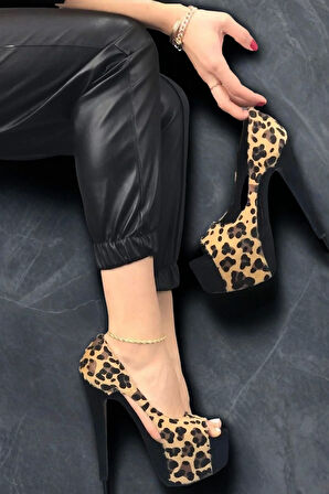 Stil Modern Kadın Tasarım Platform Topuklu Ayakkabı Özel Tasarım Gündüz Gece Abiye Ayakkabı