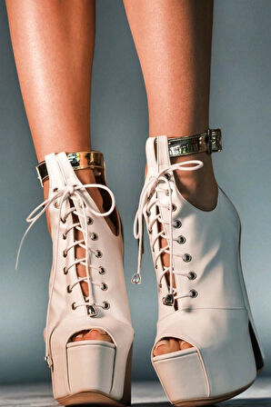 Stil Modern Kadın İnce Topuklu Tasarım Platform Ayakkabı Özel Tasarım Gündüz Gece Abiye Ayakkabı