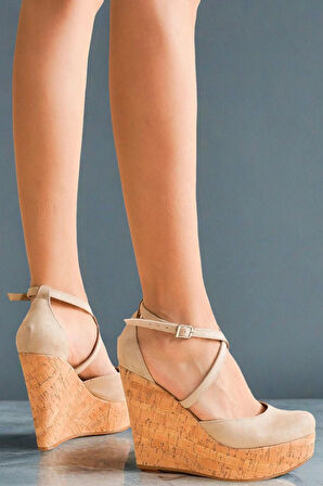 Stil Modern Kadın Çift Baret Dolgu Topuklu Ayakkabı Özel Tasarım Gündüz Gece Abiye Ayakkabı