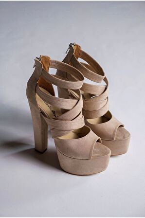 Stil Modern Kadın Kalın Topuklu Platform Ayakkabı Özel Tasarım Gündüz Gece Abiye Ayakkabı