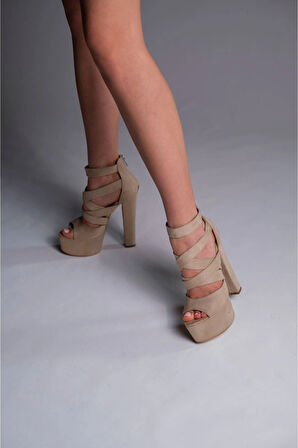 Stil Modern Kadın Kalın Topuklu Platform Ayakkabı Özel Tasarım Gündüz Gece Abiye Ayakkabı