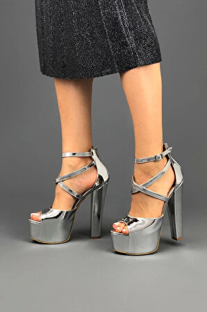 Stil Modern Kadın Yüksek Topuklu Platform Ayakkabı Özel Tasarım Gündüz Gece Abiye Ayakkabı