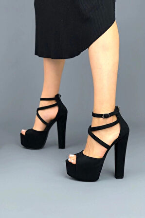 Stil Modern Kadın Yüksek Topuklu Platform Ayakkabı Özel Tasarım Gündüz Gece Abiye Ayakkabı