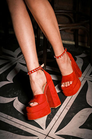 Stil Modern Kadın Ön Açık Tasarım Çift Platform Ayakkabı Özel Tasarım Gündüz Gece Abiye Ayakkabı