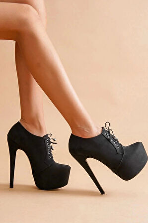 Stil Modern Kadın Bağcıklı İnce Topuklu Platform Bot Özel Tasarım Gündüz Gece Abiye Ayakkabı