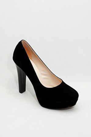 Kadın Moda Şık Siyah Klasik Topuklu Ayakkabı Topuklu Düğün Nişan Gece Abiye Ayakkabısı