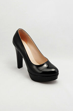 Kadın Moda Şık Siyah Klasik Topuklu Ayakkabı Topuklu Düğün Nişan Gece Abiye Ayakkabısı