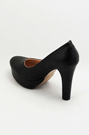 Kadın Moda Şık Siyah Klasik Topuklu Ayakkabı Topuklu Düğün Nişan Gece Abiye Ayakkabısı