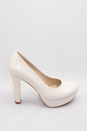 Kadın Moda Şık Pudra Klasik Topuklu Ayakkabı Topuklu Düğün Nişan Gece Abiye Ayakkabısı