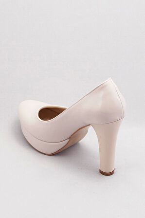 Kadın Moda Şık Pudra Klasik Topuklu Ayakkabı Topuklu Düğün Nişan Gece Abiye Ayakkabısı