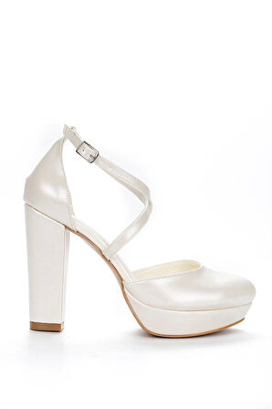 Kadın Moda Şık Sedef Cilt Topuklu Zarif Tasarım Yüksek Topuk Düğün Nişan Gece Abiye Ayakkabısı