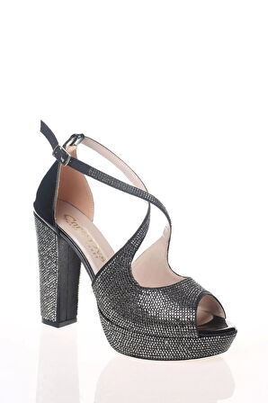 Kadın Moda Şık Gold Topuklu Zarif Tasarım Yüksek Topuk Düğün Nişan Gece Abiye Ayakkabısı