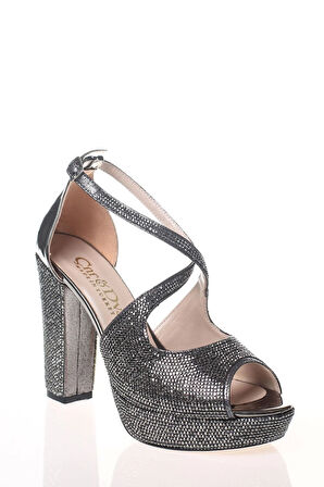 Kadın Moda Şık Gold Topuklu Zarif Tasarım Yüksek Topuk Düğün Nişan Gece Abiye Ayakkabısı