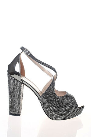 Kadın Moda Şık Gold Topuklu Zarif Tasarım Yüksek Topuk Düğün Nişan Gece Abiye Ayakkabısı