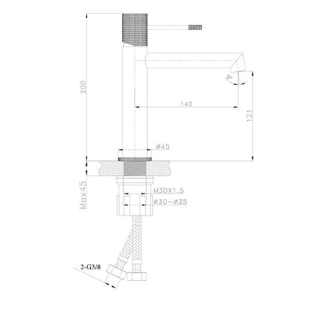 FONTANA SİYAH&KIRMIZI LAVABO BATARYASI