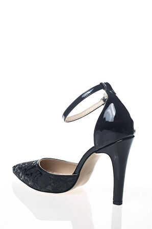 Kadın Moda Ayna Desenli Lazer Kesim Stiletto Klasik Ayakkabı Topuklu Nişan Gece Abiye Ayakkabısı