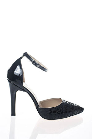 Kadın Moda Ayna Desenli Lazer Kesim Stiletto Klasik Ayakkabı Topuklu Nişan Gece Abiye Ayakkabısı