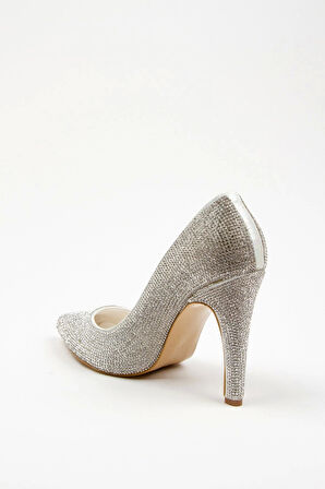 Kadın Moda Şık Gold Full Taş Aynalı Klasik Düğün Nişan Gece Abiye Ayakkabısı