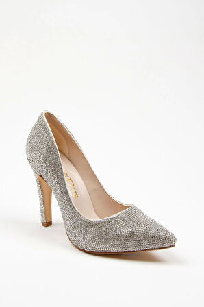 Kadın Moda Şık Gold Full Taş Aynalı Klasik Düğün Nişan Gece Abiye Ayakkabısı