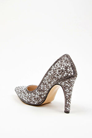 Kadın Moda Şık Gold Full Inci Aynalı Klasik Düğün Nişan Gece Abiye Ayakkabısı