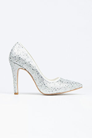 Kadın Moda Şık Rose Sultan Taşlı Klasik Sivri Ince Düğün Nişan Gece Abiye Ayakkabısı