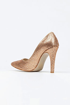 Kadın Moda Şık Rose Sultan Taşlı Klasik Sivri Ince Düğün Nişan Gece Abiye Ayakkabısı