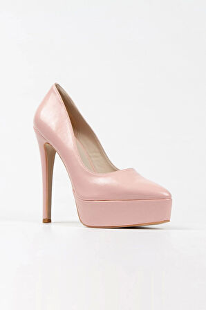 Kadın Moda Şık Gümüş Ayna Klasik Sivri Ince Topuklu Platformlu Düğün Nişan Gece Abiye Ayakkabısı