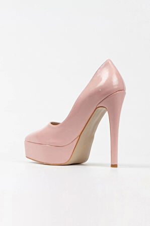 Kadın Moda Şık Gümüş Ayna Klasik Sivri Ince Topuklu Platformlu Düğün Nişan Gece Abiye Ayakkabısı