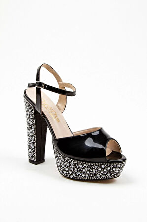 Kadın Moda Şık Rose Ayna Ökçe Poli Inci Düğün Nişan Gece Abiye Ayakkabısı