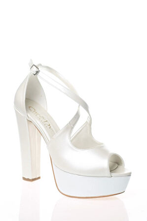 Kadın Moda Şık Sedef Cilt Topuklu Zarif Tasarım Yüksek Topuk Düğün Nişan Gece Abiye Ayakkabısı