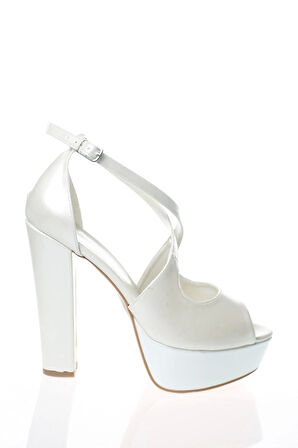 Kadın Moda Şık Sedef Cilt Topuklu Zarif Tasarım Yüksek Topuk Düğün Nişan Gece Abiye Ayakkabısı