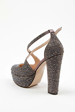 Kadın Moda Şık Gold Full Inci Zarif Tasarım Düğün Nişan Gece Abiye Ayakkabısı