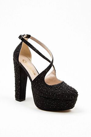 Kadın Moda Şık Gold Full Inci Zarif Tasarım Düğün Nişan Gece Abiye Ayakkabısı