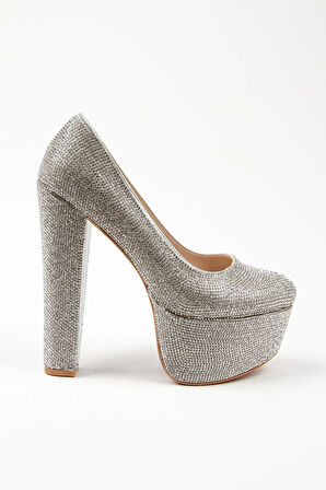 Kadın Moda Şık Gold Janjan Full Taş Düğün Nişan Gece Abiye Ayakkabısı