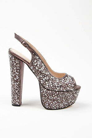 Kadın Moda Şık Gold Sultan Full Inci Düğün Nişan Gece Abiye Ayakkabısı